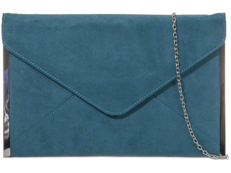 Suede Slim Envelope Party Prom Clutch Bag For Women