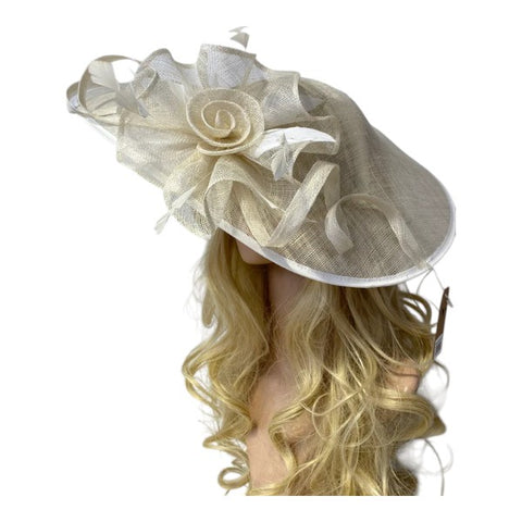 Large Flower Feather Wedding Hatinator Headband Fascinator for Wedding Royal Ascot Party