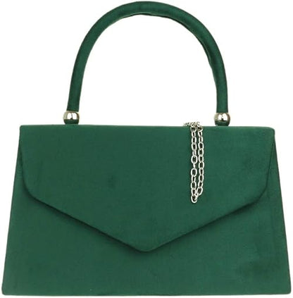 Faux Suede Clutch Bag Grab Top Handle Evening Party Handbag For Women