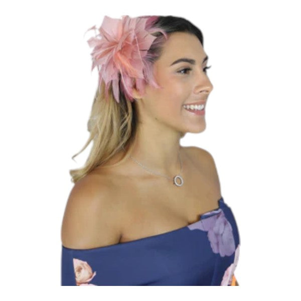 Women Flower Feather Hair Clip Fascinator & Headband Wedding Party Ladies Day Royal Ascot Race UK