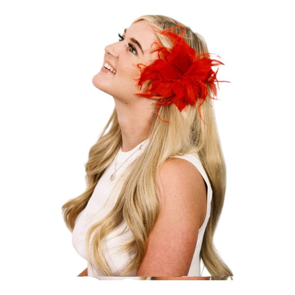 Women Flower Feather Hair Clip Fascinator & Headband Wedding Party Ladies Day Royal Ascot Race UK
