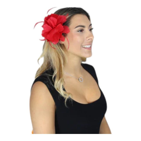 Small Flower Feather Beaded Fascinator Hair Clip Pin Wedding Party Ladies Day Races Royal Ascot