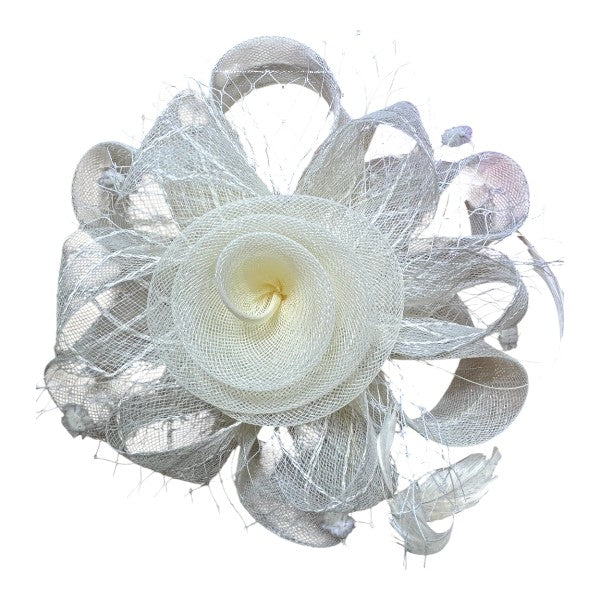 Women Fascinator Headband Hair Clip Veil Flower Net Hair Hat Wedding Race Royal Ascot