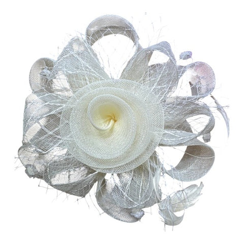 Women Fascinator Headband Hair Clip Veil Flower Net Hair Hat Wedding Race Royal Ascot