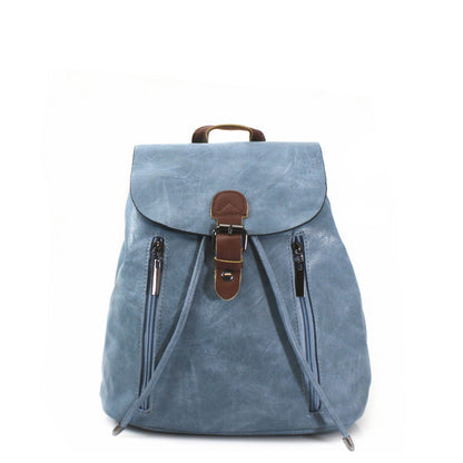 Women's Leather Backpack Rucksack Buckle décor Shoulder Grab Handle Bag