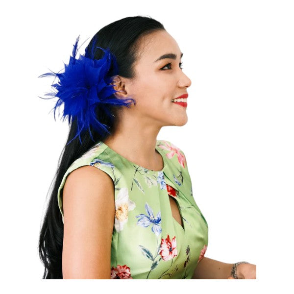 Women Flower Feather Hair Clip Fascinator & Headband Wedding Party Ladies Day Royal Ascot Race UK