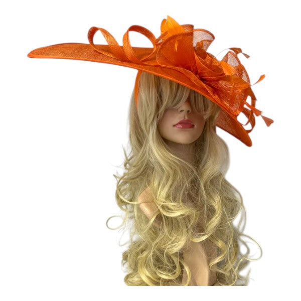 Large Flower Feather Wedding Hatinator Headband Fascinator for Wedding Royal Ascot Party
