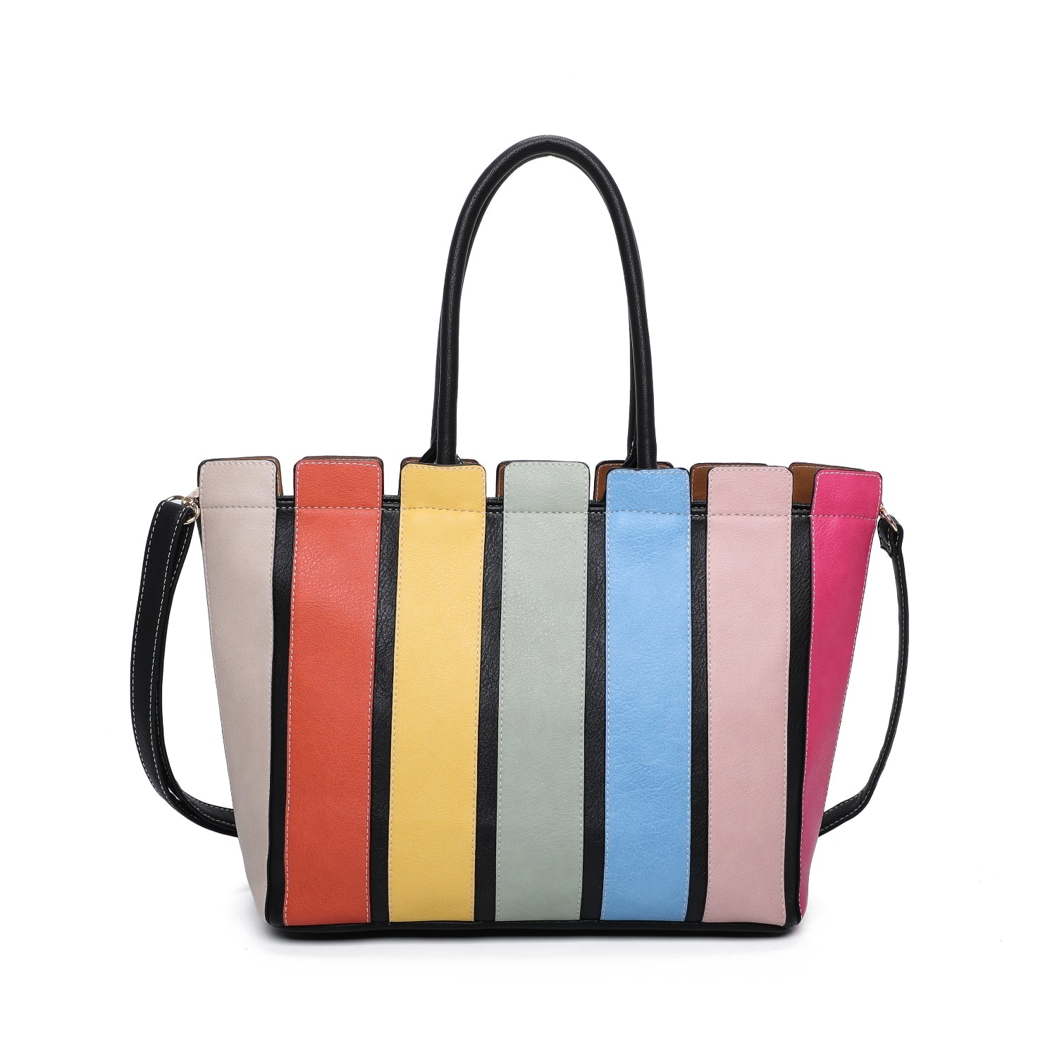 Multicolored Vertical Stripe Shoulder Bag