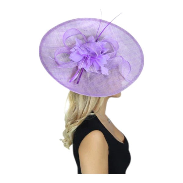 Womens Large Flower Feather Hatinator Headband Fascinator for Wedding Royal Ascot Party