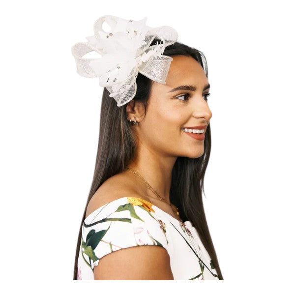 Women Wedding Fascinator Headband & Hair Clip Feather Flower Ladies Day Races Royal Ascot UK