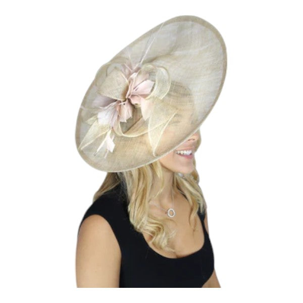 Womens Large Flower Feather Hatinator Headband Fascinator for Wedding Royal Ascot Party