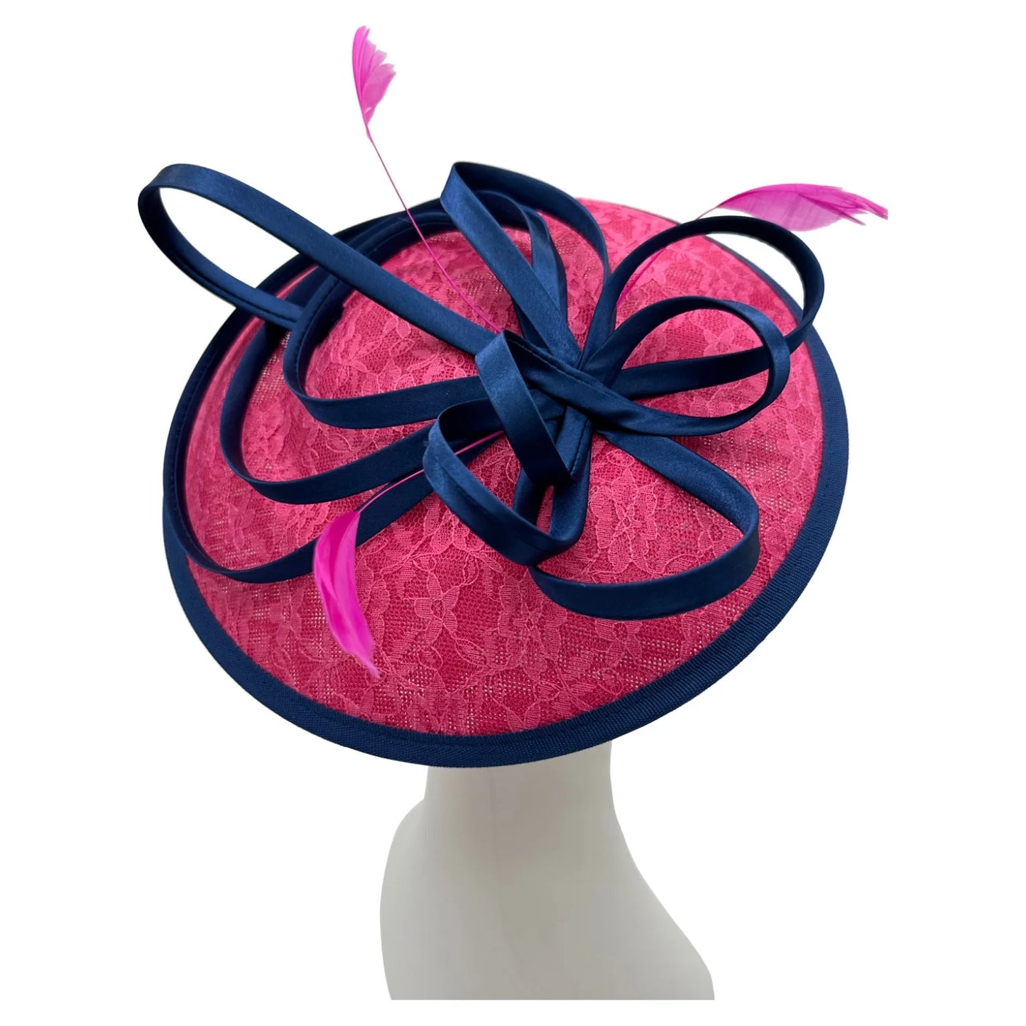 Satin Loops Hatinator Wedding Fascinator Headband Clip Circle Hat Races Royal Ascot