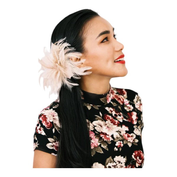Women Flower Feather Hair Clip Fascinator & Headband Wedding Party Ladies Day Royal Ascot Race UK