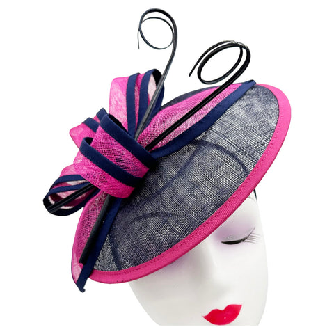 Sinamay Fascinator Hatinator with A Butterfly Bow Tie