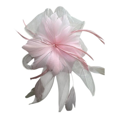 Flower Feather Fascinator Headband & Hair Clip Wedding Party Ladies Day Races Royal Ascot