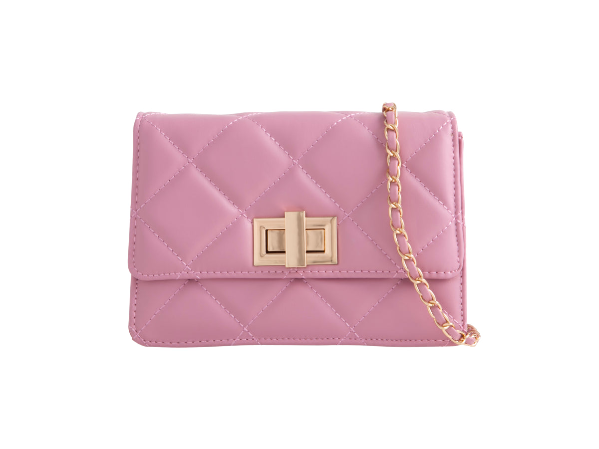 Womens Faux Leather Quilted Clutch Bag