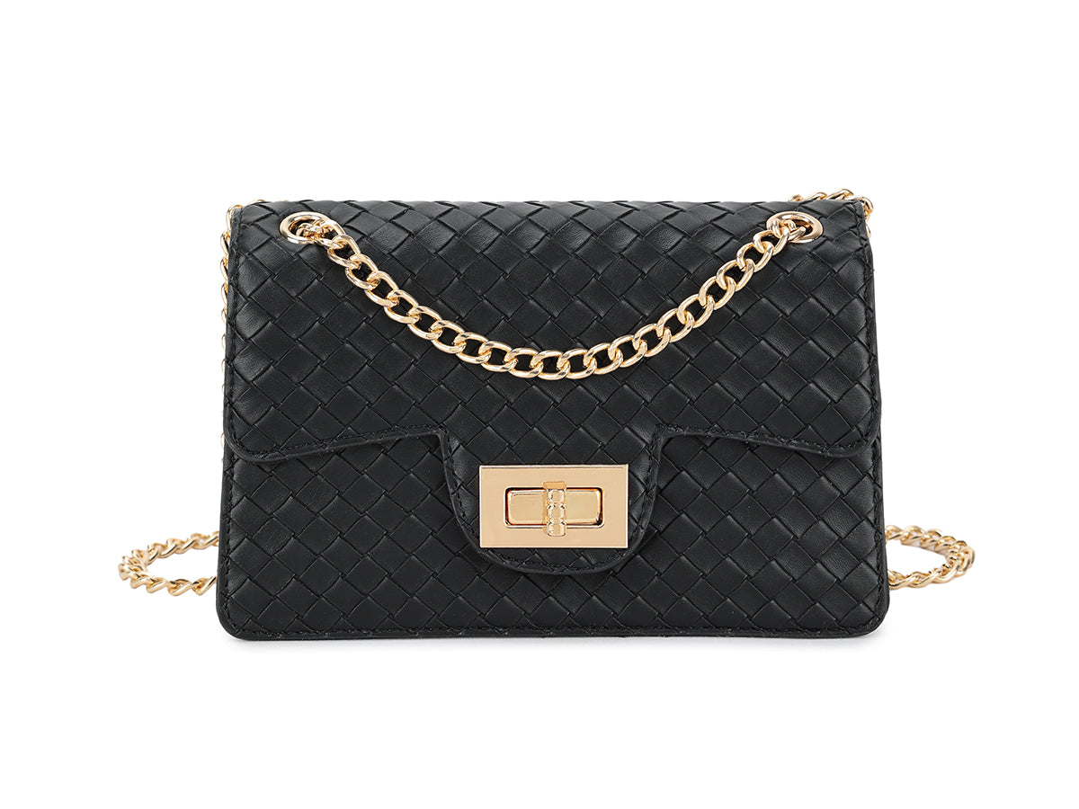 Women's Woven Crossbody Bag Ladies Wedding Evening Shoulder Chain Handbags