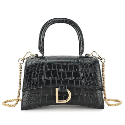 Croc Faux leather Handled Shoulder Clutch Bag