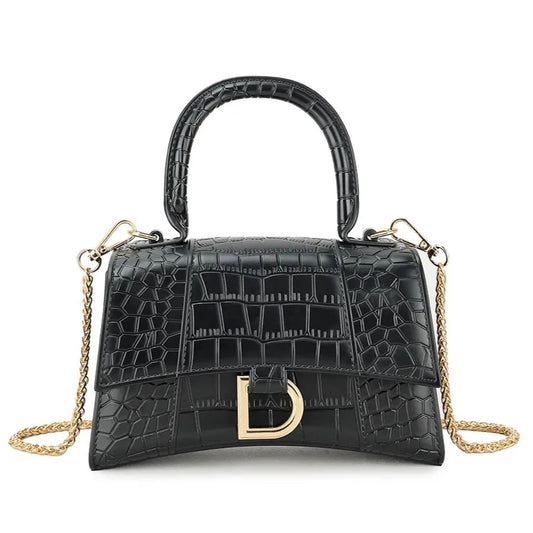 Croc Faux leather Handled Shoulder Clutch Bag