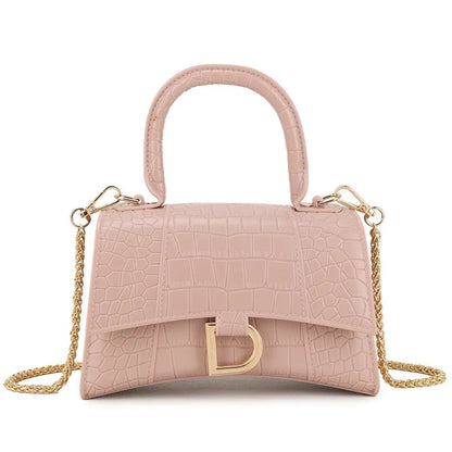 Croc Grab Handled Clutch Bag Women's Top Handle Handbag Ladies Shoulder Mock Croc Faux Leather Clutch Bag