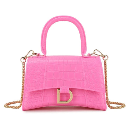 Croc Grab Handled Clutch Bag Women's Top Handle Handbag Ladies Shoulder Mock Croc Faux Leather Clutch Bag