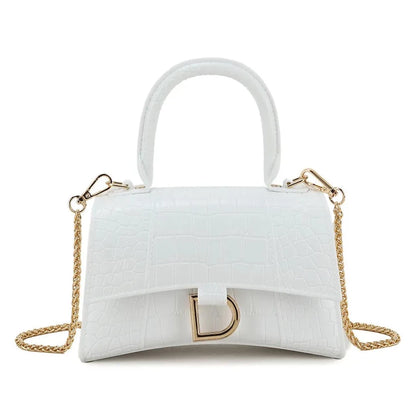 Croc Grab Handled Clutch Bag Women's Top Handle Handbag Ladies Shoulder Mock Croc Faux Leather Clutch Bag