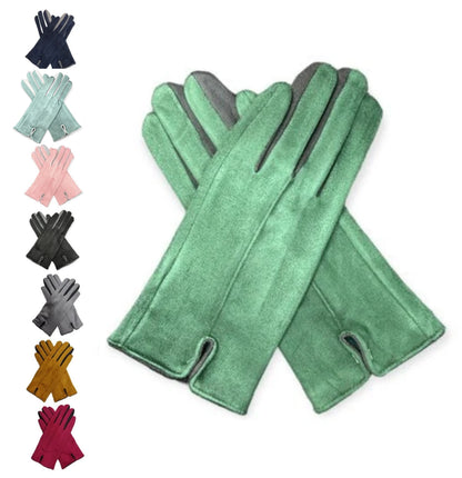 Women's Winter Gloves Fleece Faux Suede Gloves Ladies Warm Gloves Thermal Soft Lined Fashion Gloves