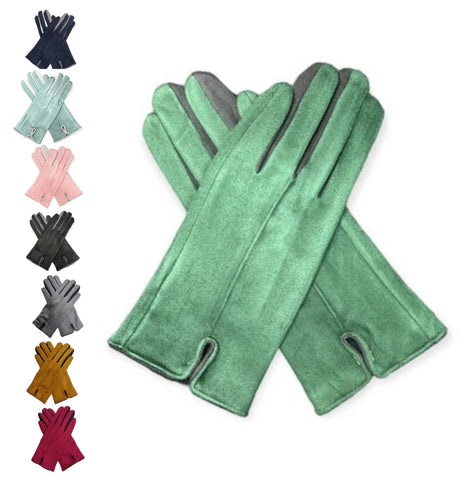 Women's Winter Gloves Fleece Faux Suede Gloves Ladies Warm Gloves Thermal Soft Lined Fashion Gloves