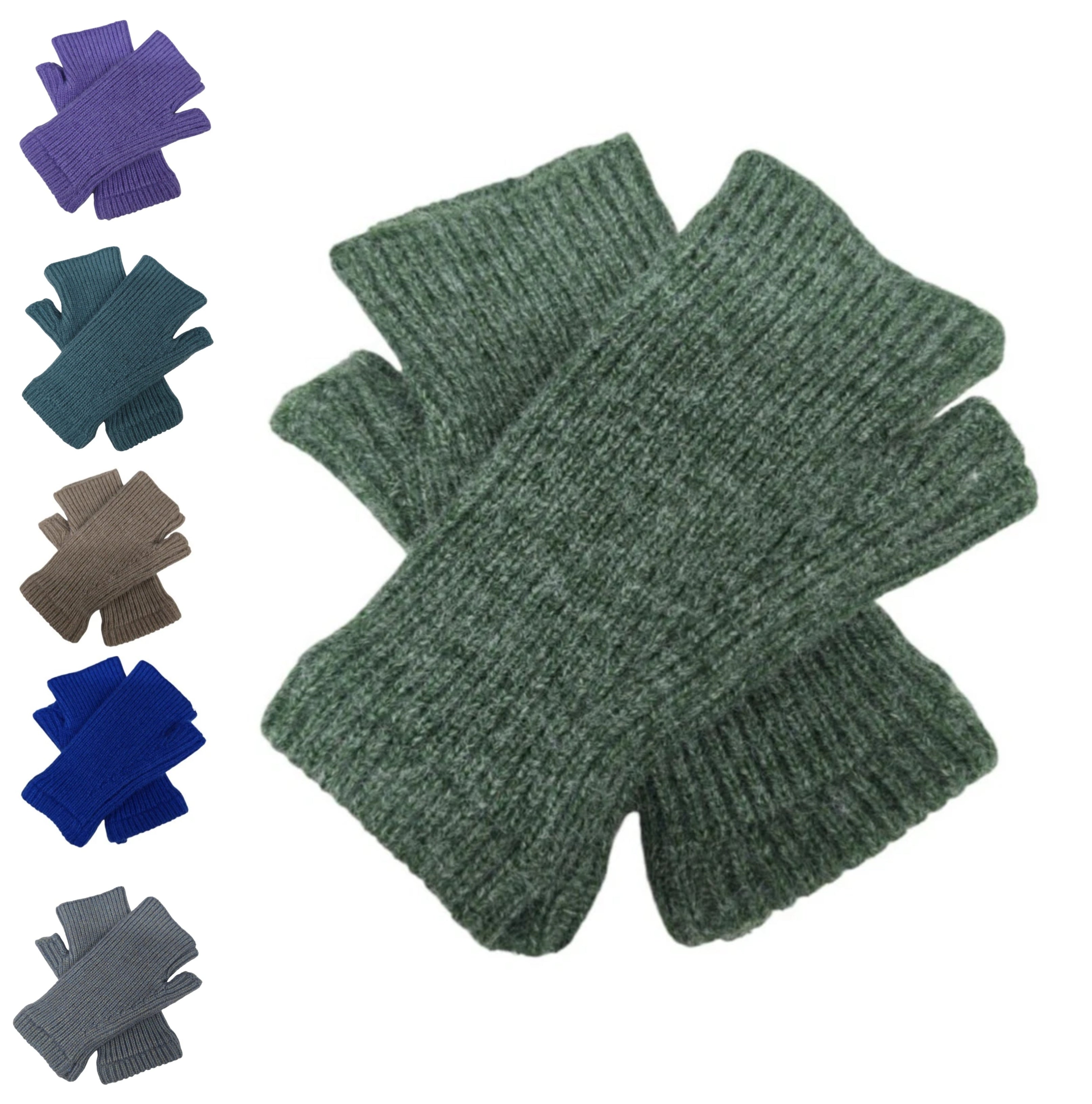 Women's Men Cashmere Wool Gloves Half Finger Fingerless Gloves Thermal Winter Warm Gloves Mittens