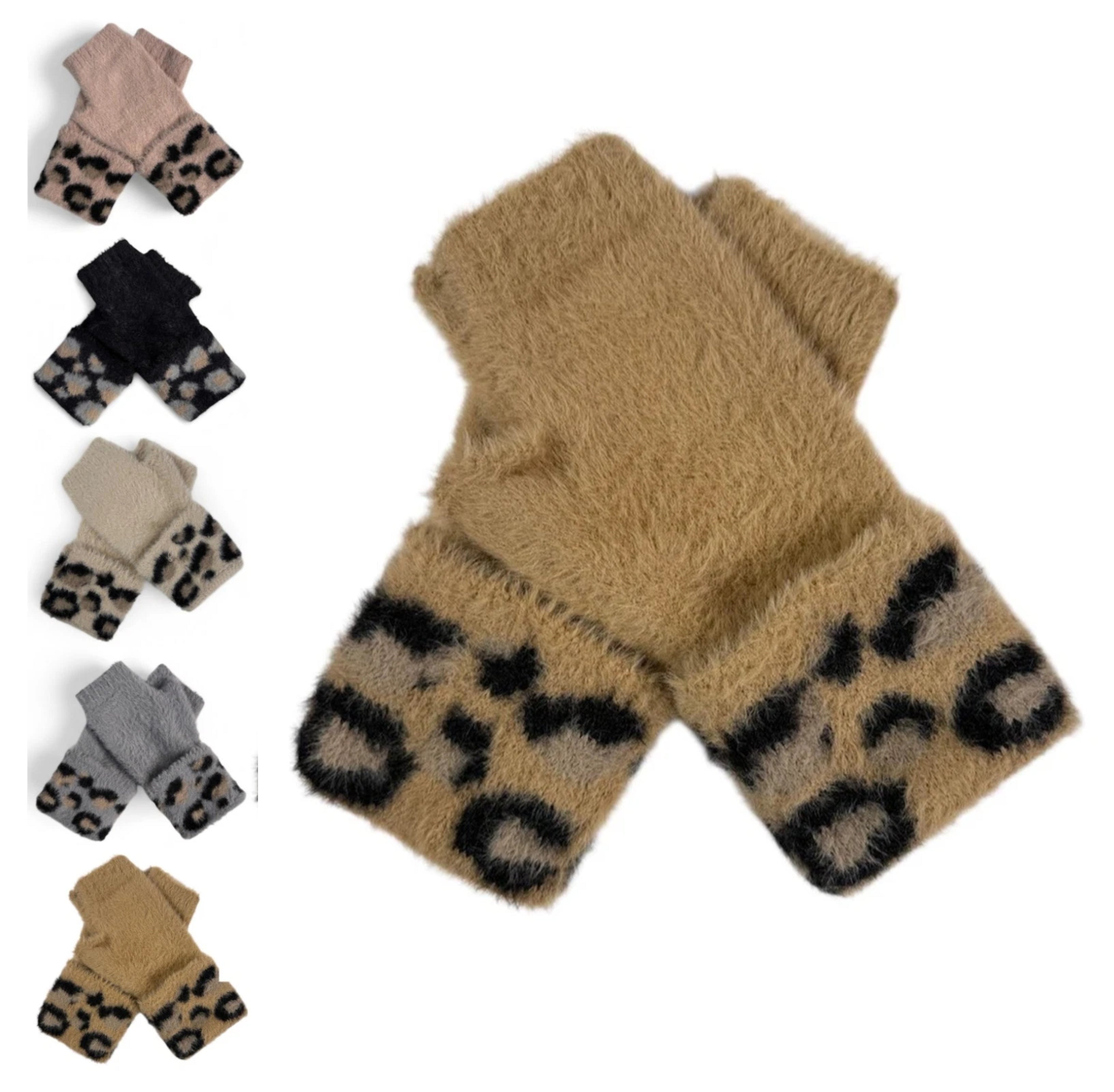Women's Cashmere Blend Soft Fingerless Gloves Winter Warm Mittens Fashion Gloves