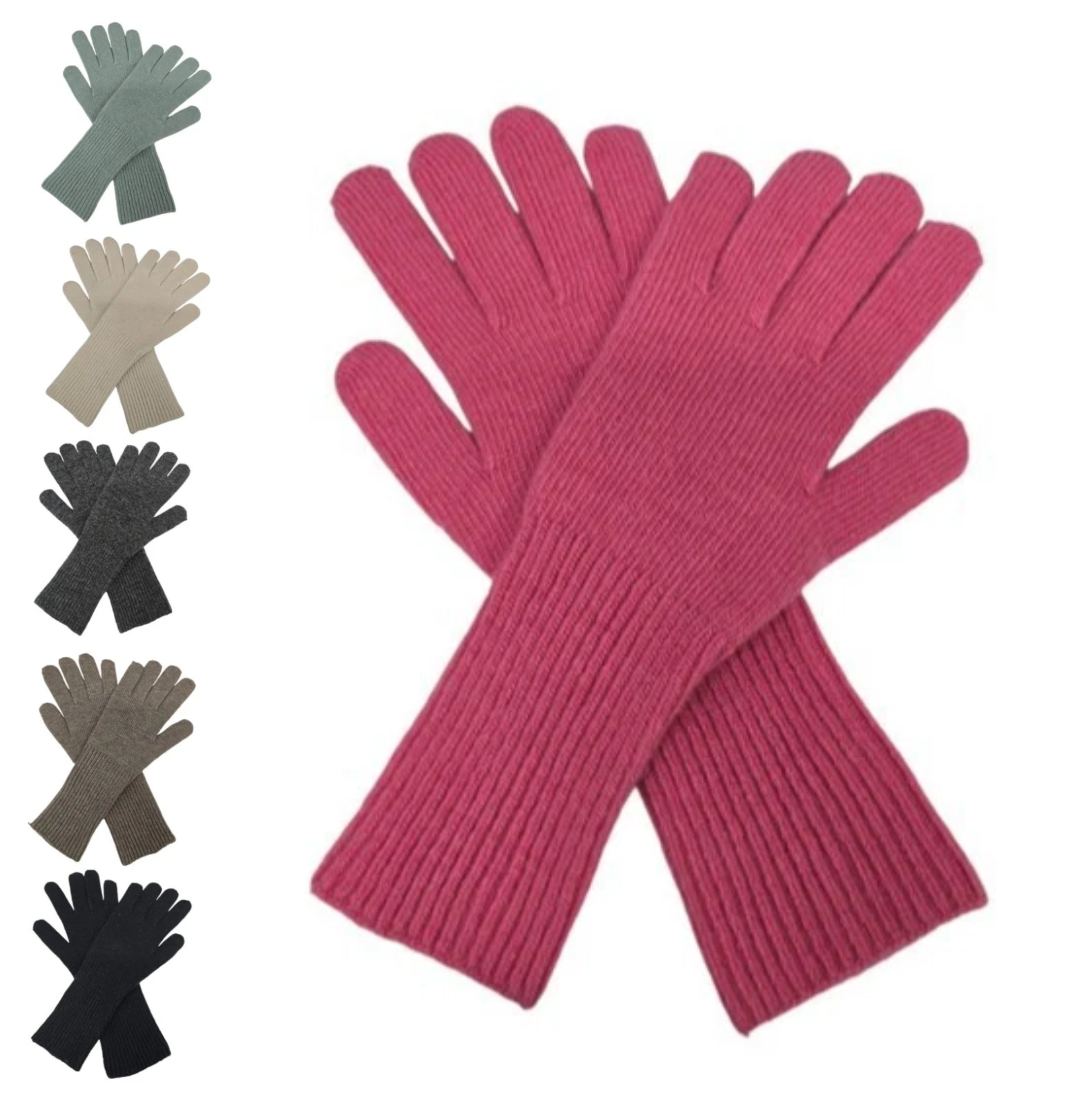 Women's Men's Knit Cashmere Blend Winter Gloves Hand Long Arm Warmers Gloves UK