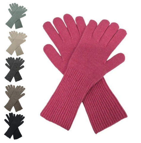 Women's Men's Knit Cashmere Blend Winter Gloves Hand Long Arm Warmers Gloves UK
