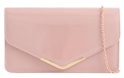 Women's Glossy Patent Leather Envelope Clutch Bag Evening Wedding Party Handbag