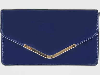 Women's Glossy Patent Leather Envelope Clutch Bag Evening Wedding Party Handbag