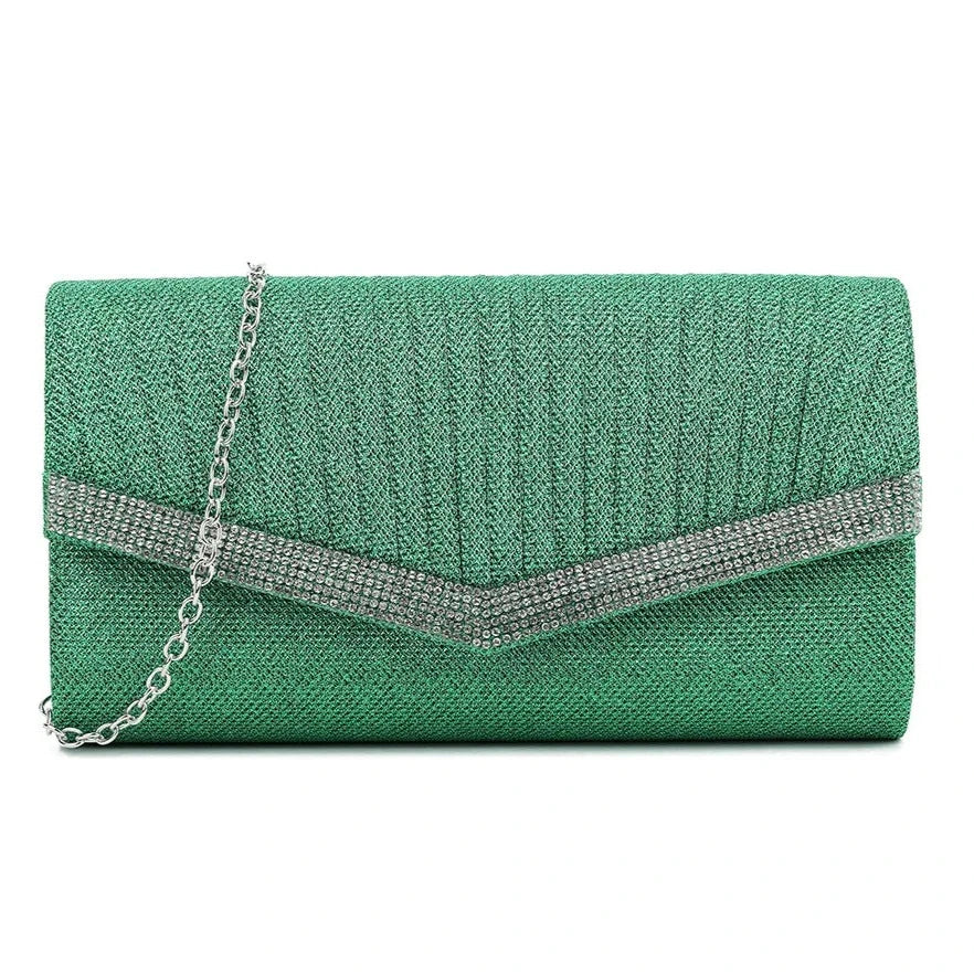 Women's Glitter Clutch Bag Evening Wedding Party Sparkle Shoulder Handbag Purse