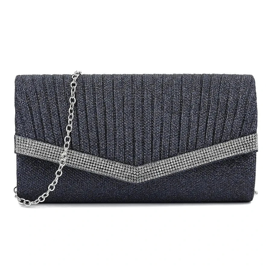 Women's Glitter Clutch Bag Evening Wedding Party Sparkle Shoulder Handbag Purse