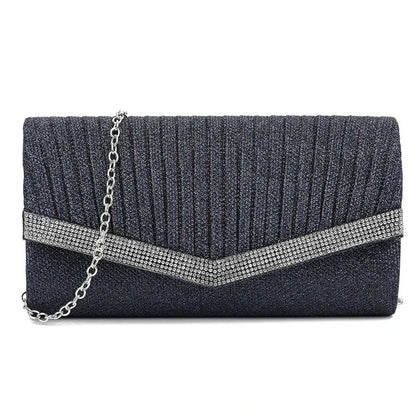 Women's Glitter Clutch Bag Evening Wedding Party Sparkle Shoulder Handbag Purse