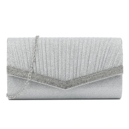 Women's Glitter Clutch Bag Evening Wedding Party Sparkle Shoulder Handbag Purse