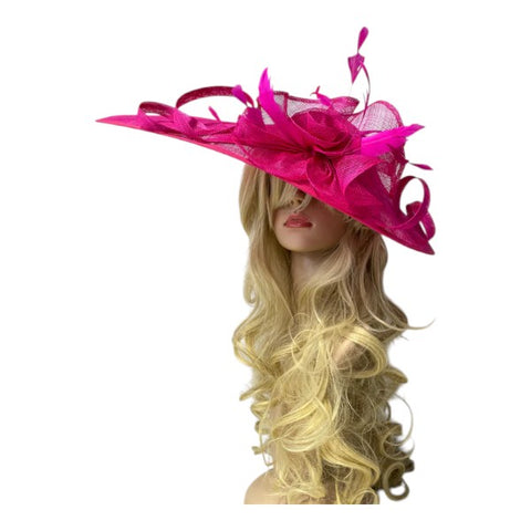 Large Flower Feather Wedding Hatinator Headband Fascinator for Wedding Royal Ascot Party