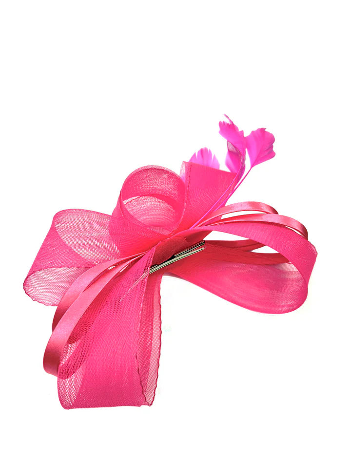 Women's Satin Looped Bow Shaped Feather Fascinator Headband Alice Band Ladies Day Weddings Races Prom Royal Ascot