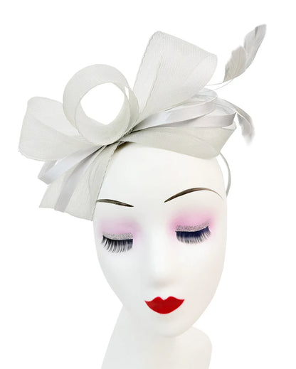 Women's Satin Looped Bow Shaped Feather Fascinator Headband Alice Band Ladies Day Weddings Races Prom Royal Ascot