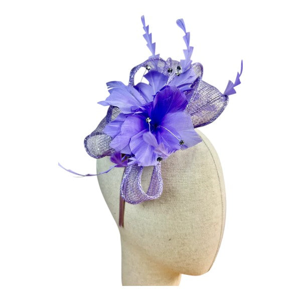 Women Wedding Fascinator Headband & Hair Clip Feather Flower Ladies Day Races Royal Ascot UK