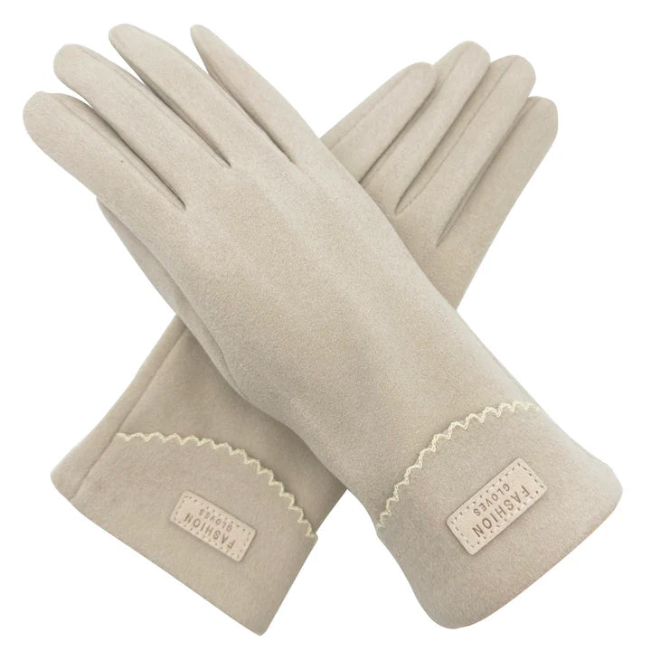 Women Plain Coloured Gloves Warm Soft Cosy Thick Fleece Lined Ladies Fashion Winter Gloves Touchscreen