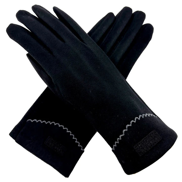 Women Plain Coloured Gloves Warm Soft Cosy Thick Fleece Lined Ladies Fashion Winter Gloves Touchscreen