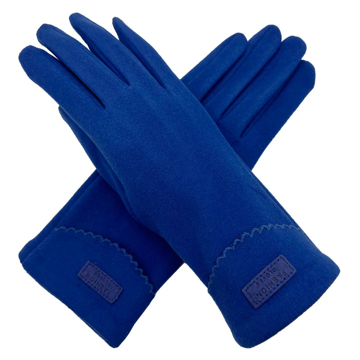 Women Plain Coloured Gloves Warm Soft Cosy Thick Fleece Lined Ladies Fashion Winter Gloves Touchscreen