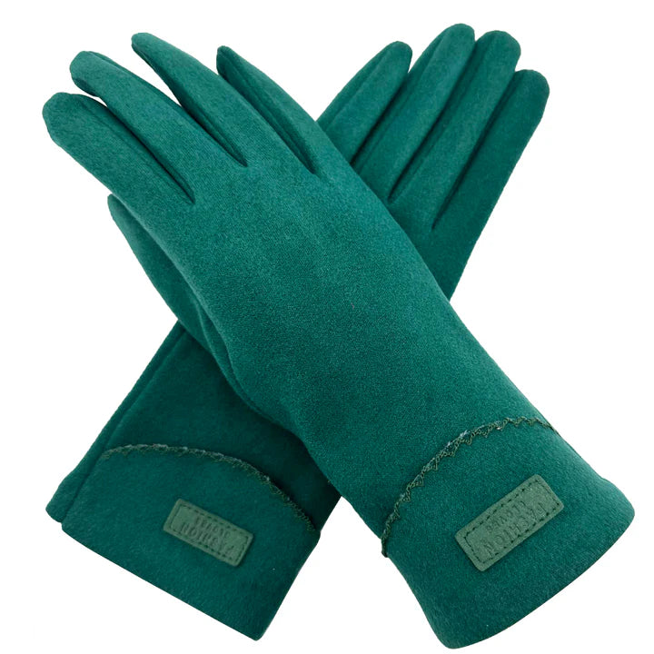 Women Plain Coloured Gloves Warm Soft Cosy Thick Fleece Lined Ladies Fashion Winter Gloves Touchscreen
