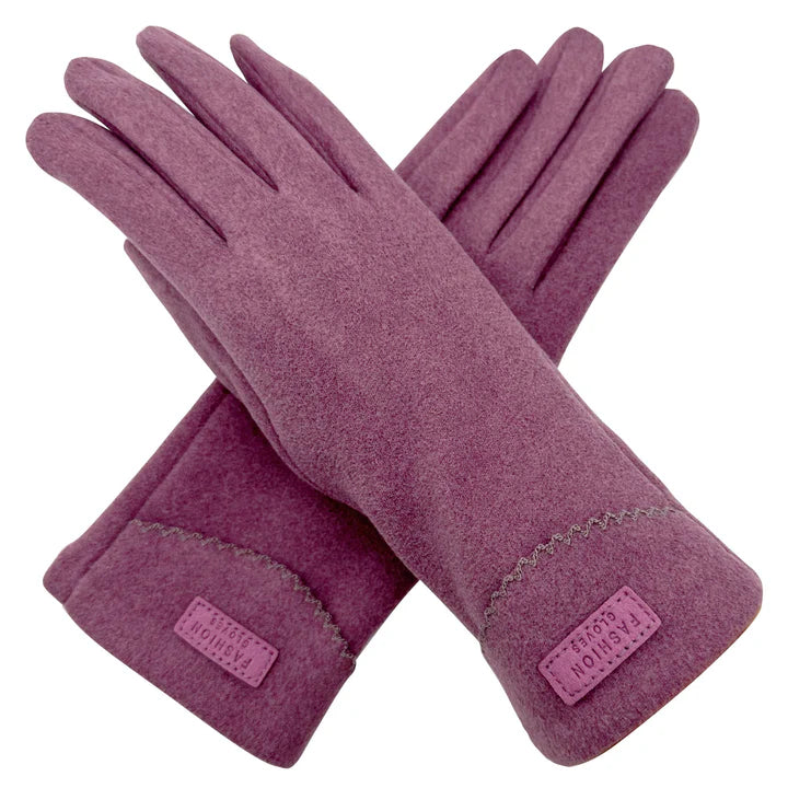 Women Plain Coloured Gloves Warm Soft Cosy Thick Fleece Lined Ladies Fashion Winter Gloves Touchscreen