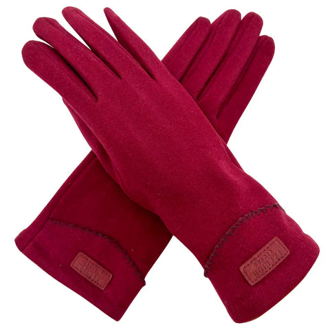 Women Plain Coloured Gloves Warm Soft Cosy Thick Fleece Lined Ladies Fashion Winter Gloves Touchscreen