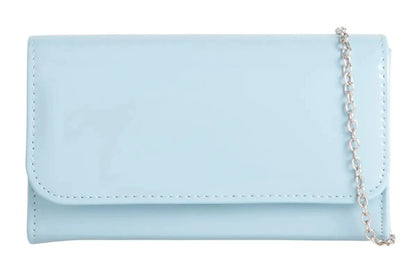 Women Plain Patent Clutch Handbag chain Evening Party Fashion Shoulder Bag prom