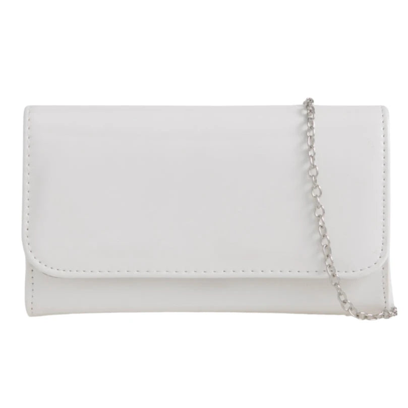 Women Plain Patent Leather Clutch Bag Evening Party Fashion Handbag